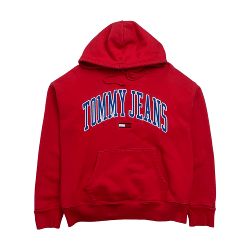 (S) Tommy Jeans Hoodie Red | Vintage Clothing Store Canada