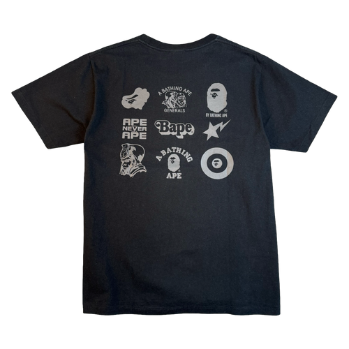 BAPE Multi Logo Tee Black (USED) | Vintage Clothing Store Canada