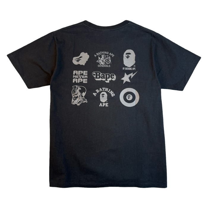 BAPE Multi Logo Tee Black (USED) | Vitnage Clothing Store Canada