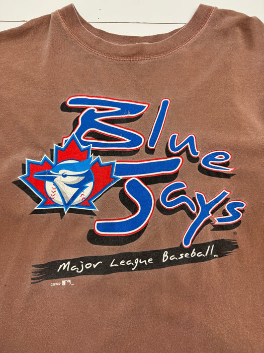 Vintage 90s MLB Toronto Blue Jays Tee Brown | Vitnage Clothing Store Canada