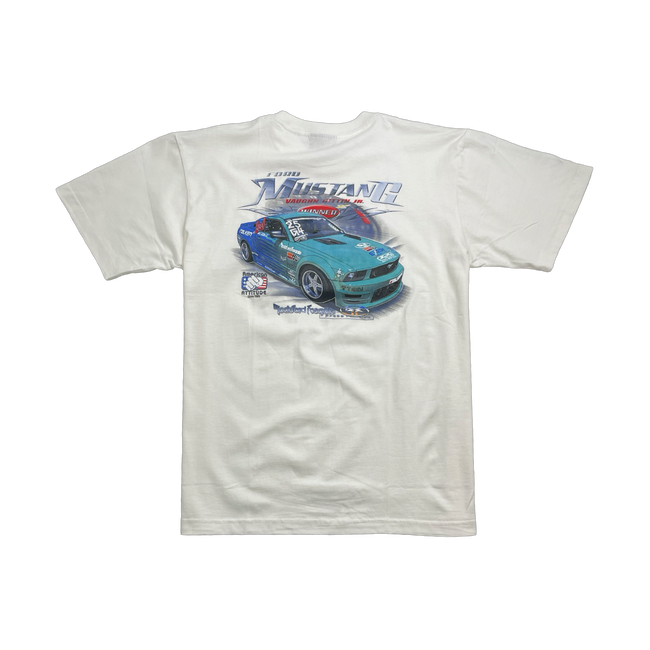 (M) Vintage Ford Mustang Vaughn Gitten Jr Tee White