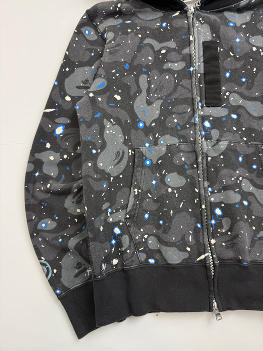 BAPE Space Camo Shark Full Zip Hoodie Black (USED) | Vitnage Clothing Store Canada
