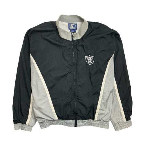 (XL) Vintage Los Angeles Raiders Windbreaker Jacket Black | Vintage Clothing Store Canada