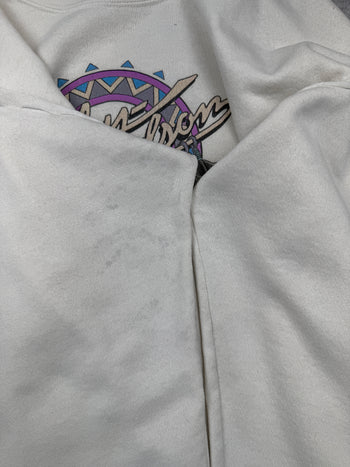Vintage Harley Davidson 3D Emblem U.S Steel Sweatshirt White