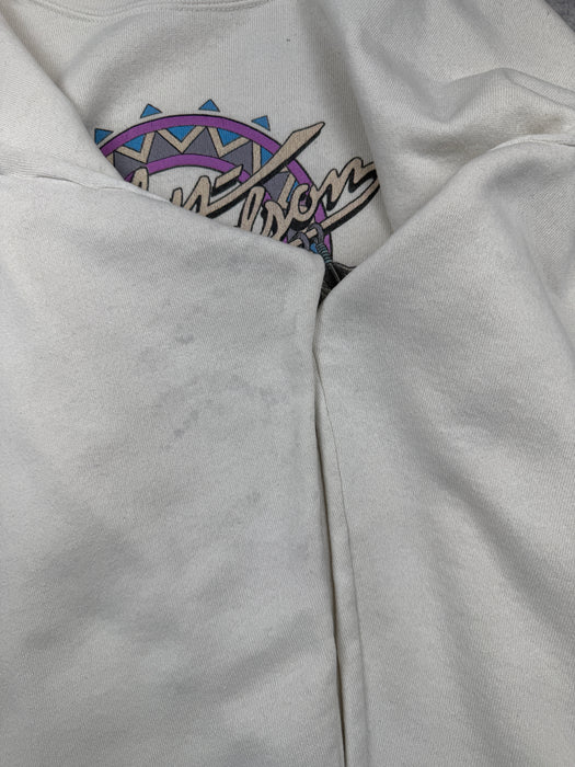 Vintage Harley Davidson 3D Emblem U.S Steel Sweatshirt White | Vitnage Clothing Store Canada