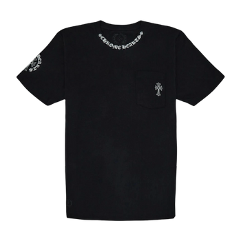 Chrome Hearts Neck Script Cross Pocket Tee Black