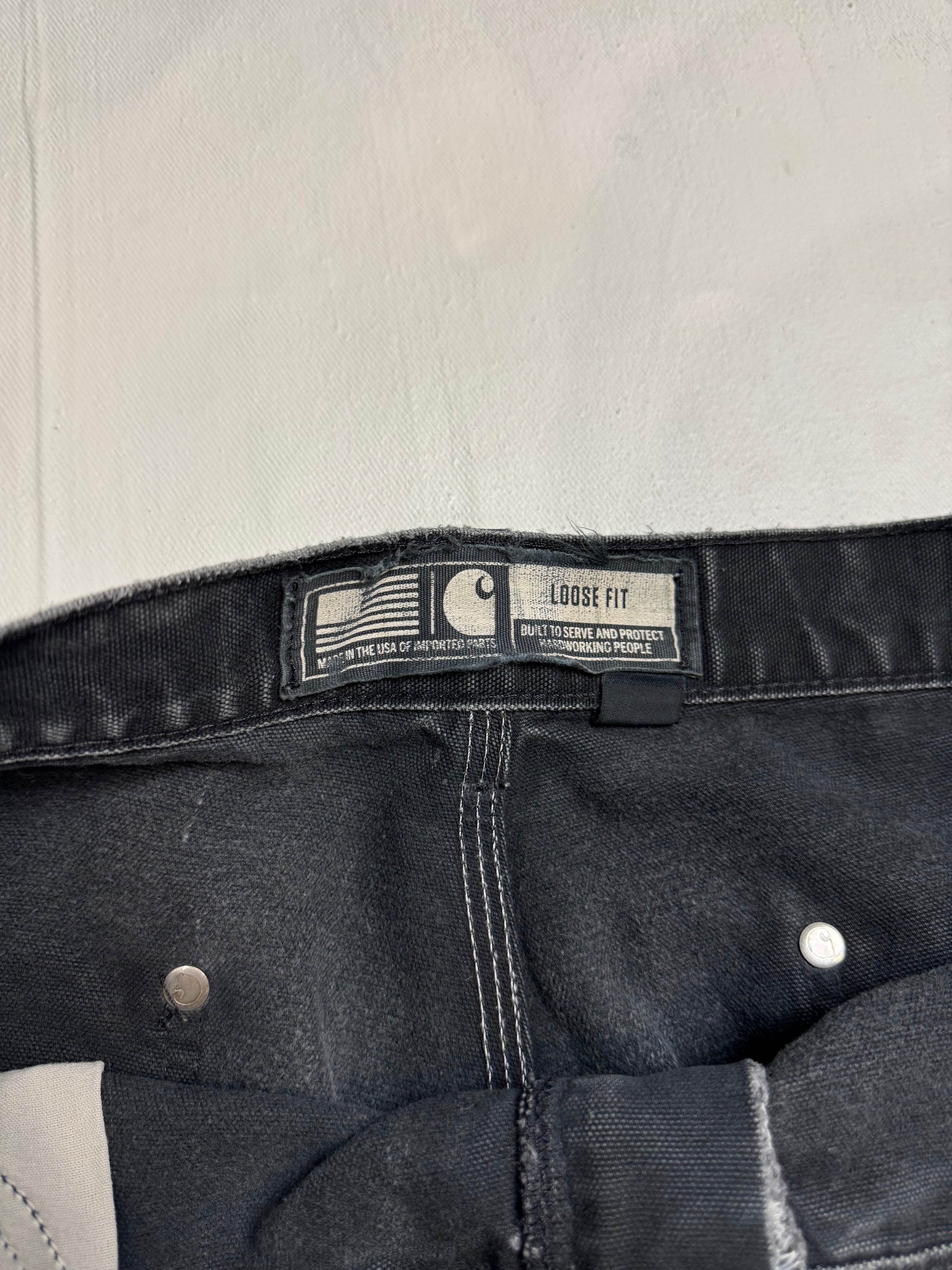Carhartt Distressed Double Knee Carpenter Pants Black