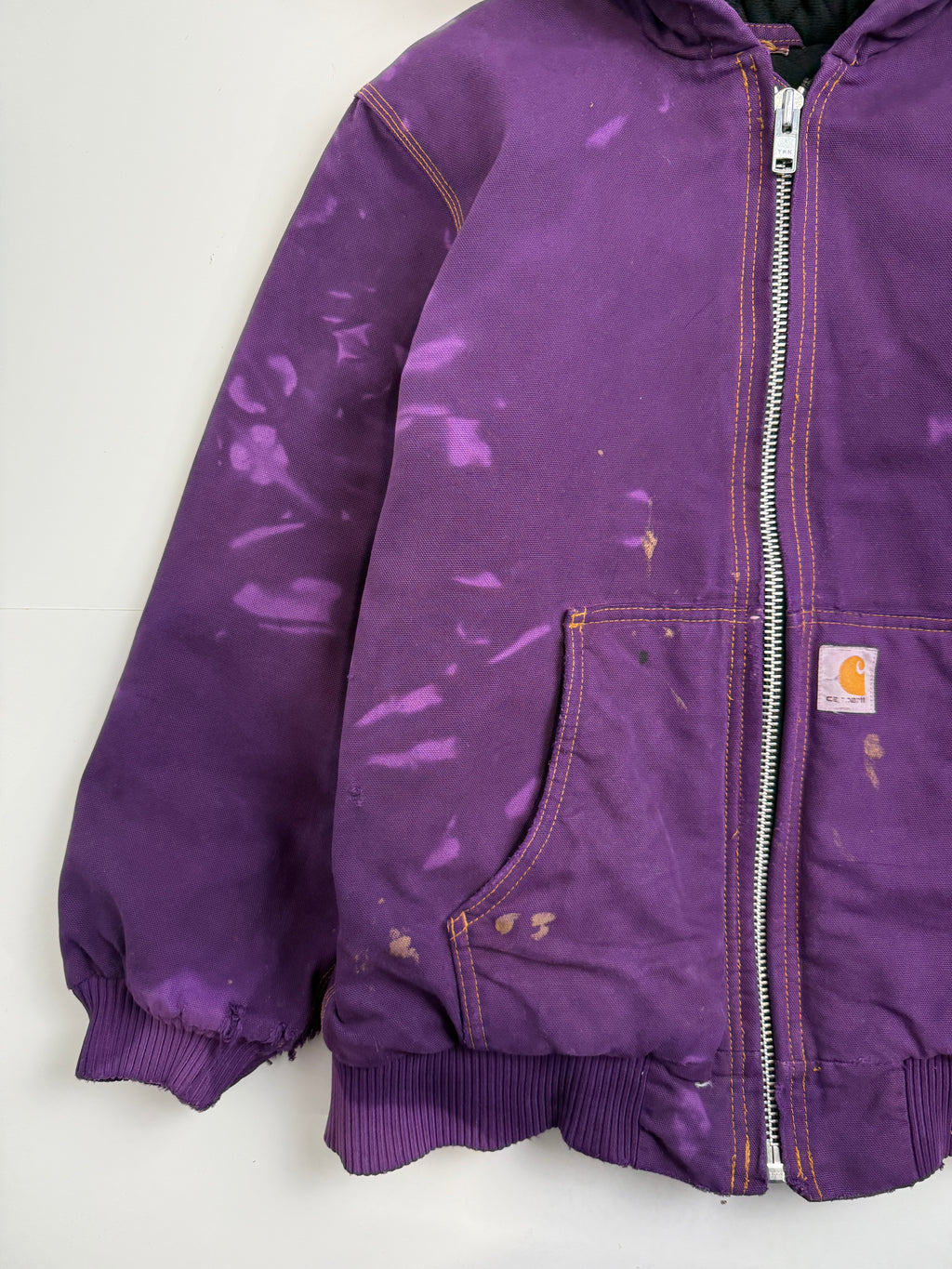 Vintage Carhartt Hooded Active Work Jacket Purple