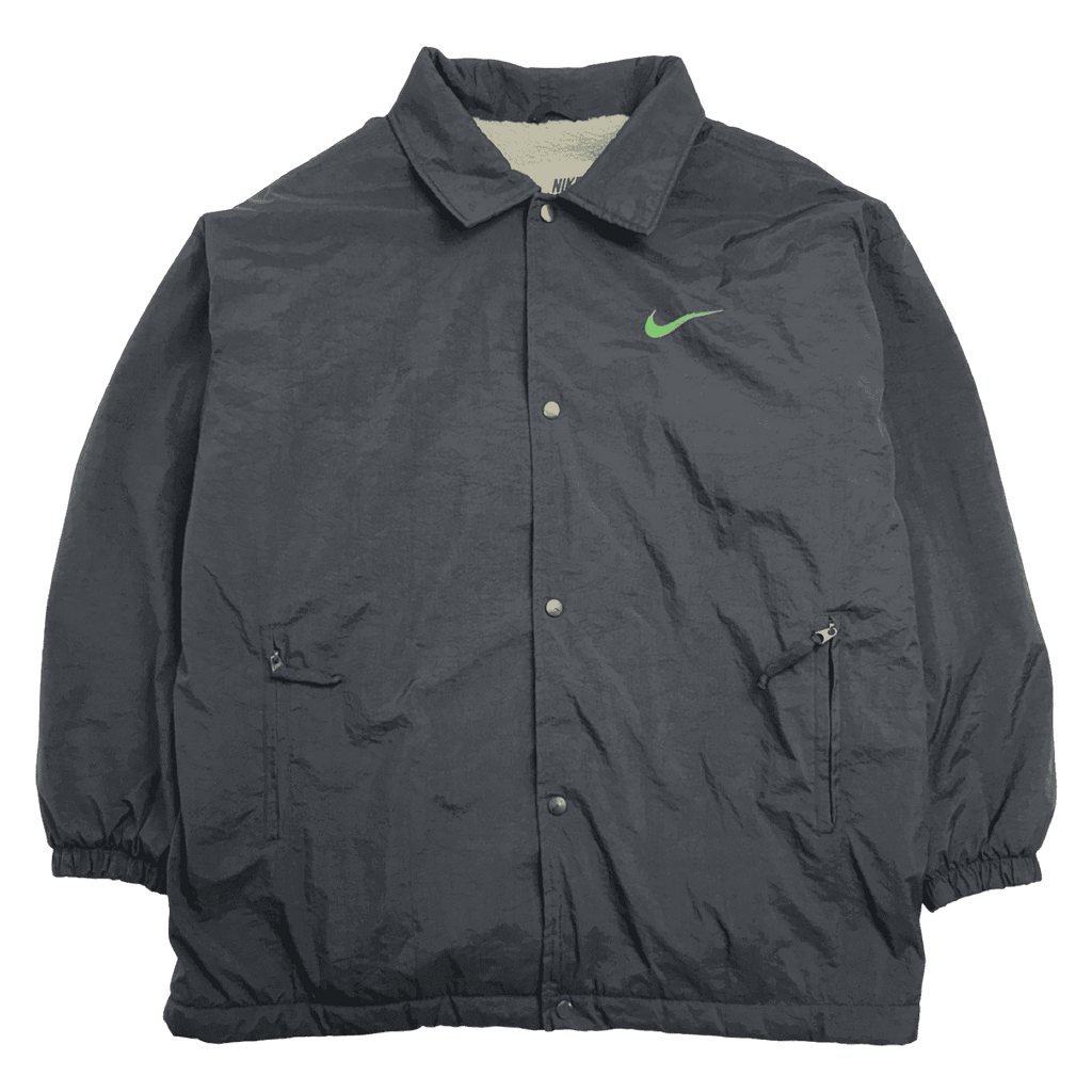 Vintage 90s Nike Fleece Lined Parka Jacket Black