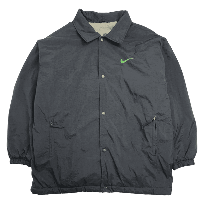 Vintage 90s Nike Fleece Lined Parka Jacket Black