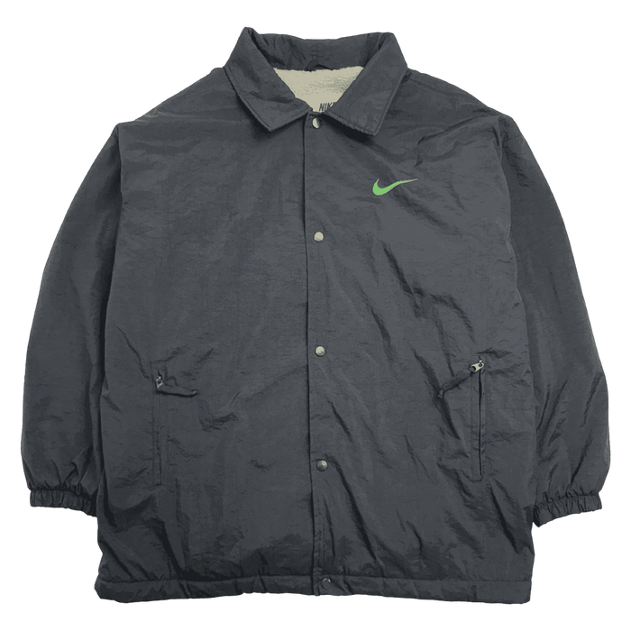 Vintage 90s Nike Fleece Lined Parka Jacket Black | Vitnage Clothing Store Canada