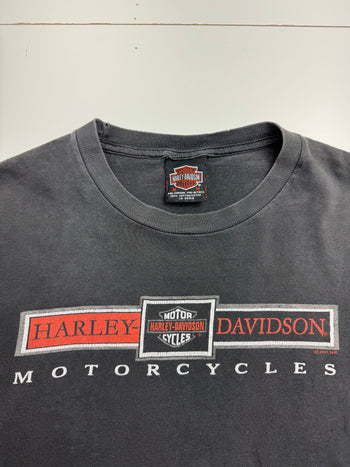 Vintage Charlottetown Harley Davidson Faded Tee Black