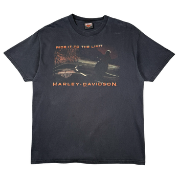 Vintage Harley Davidson Ride It To The Limit Tee Black