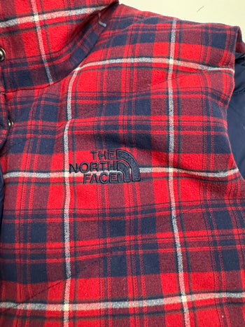 (M) The North Face Plaid Puffer vest