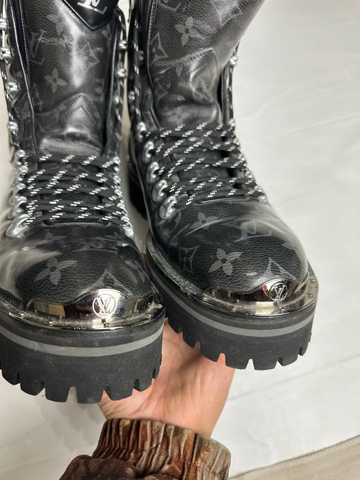Louis Vuitton Monogram Outland Ankle Boots (USED, NO BOX) | Vitnage Clothing Store Canada