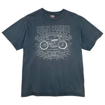 Vintage Harley Davidson Metallic Canada Flag Tee Black