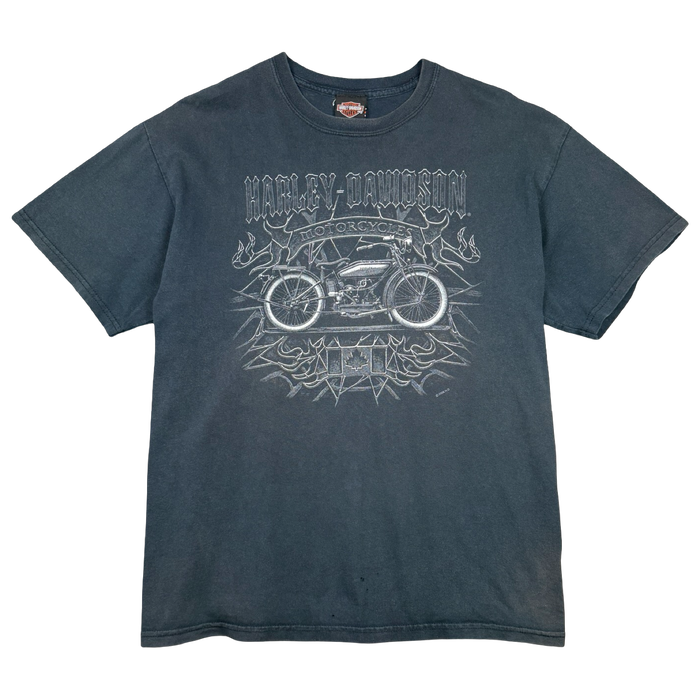 Vintage Harley Davidson Metallic Canada Flag Tee Black | Vitnage Clothing Store Canada