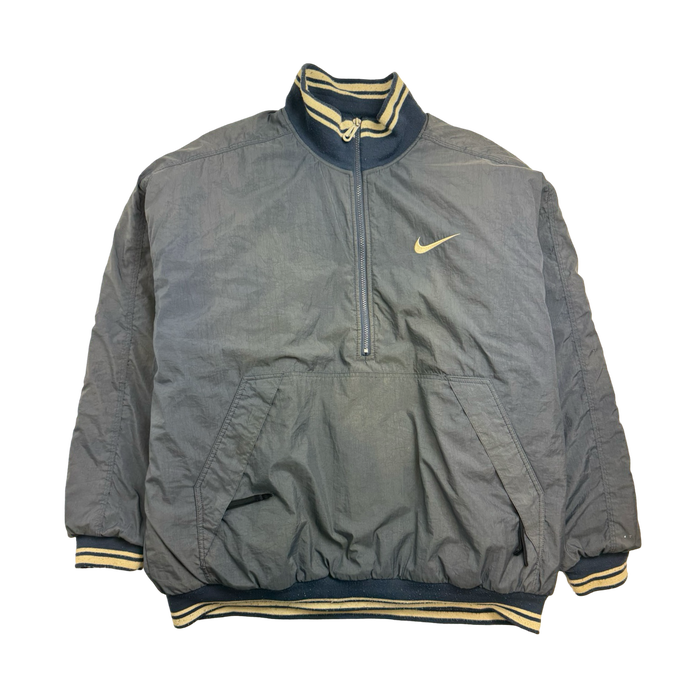 (XL) Vintage 90s Nike Quarter-Zip Quilt Lined Jacket Blue | Vitnage Clothing Store Canada