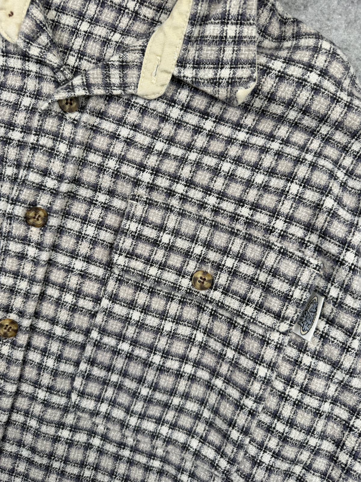 Vintage No Fear Twill Check Jacket White