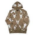 Vintage Stussy x Futura Skull Zip Up Sweater Brown