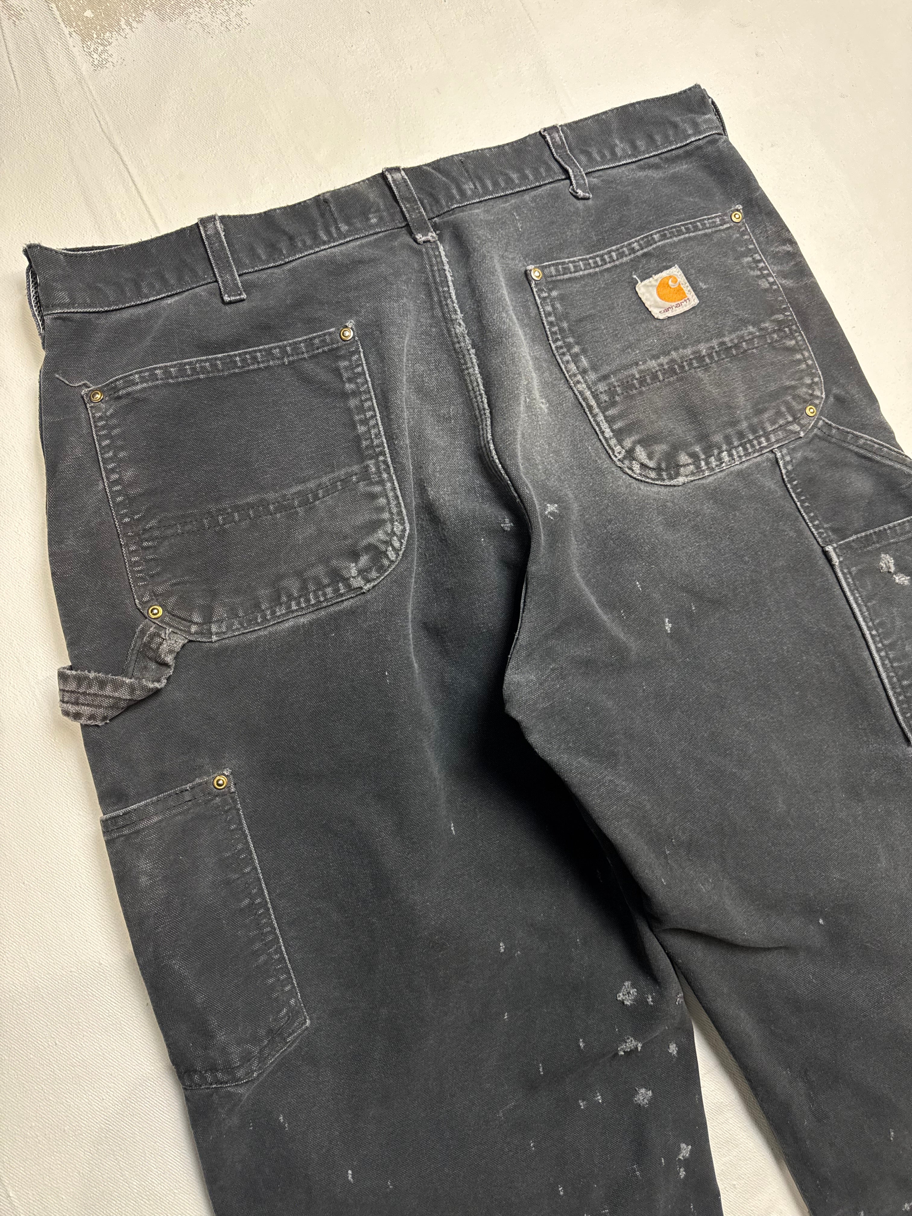 Carhartt Distressed Double Knee Carpenter Pants Black
