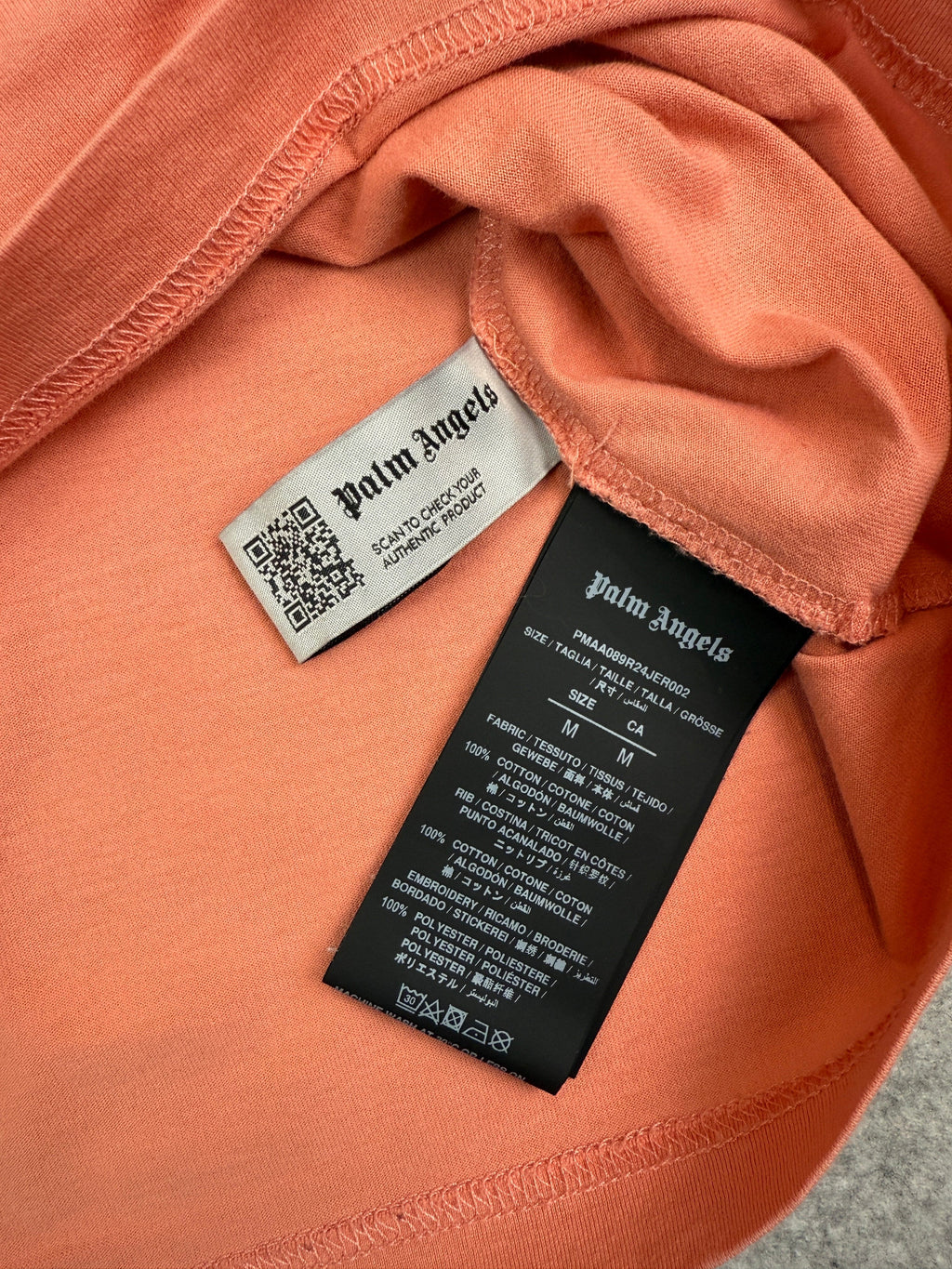 Palm Angels Statement Slim Tee Pink (USED)