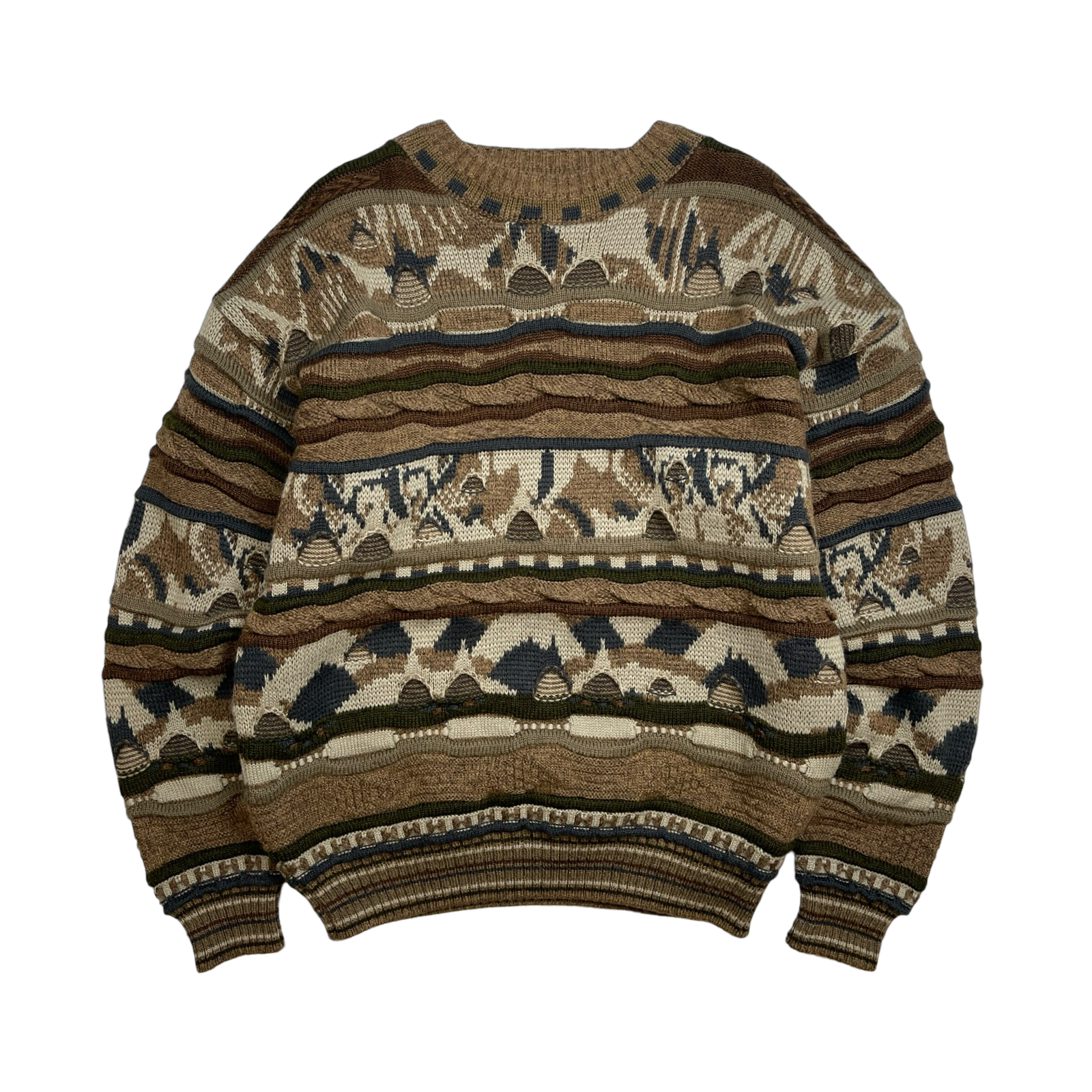 Vintage Tosani 3D Textured Knit Sweater Brown