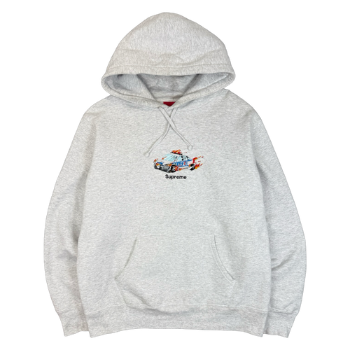 Supreme Cop Car Hooded Sweatshirt Ash Grey (USED) | Vintage Clothing Store Canada