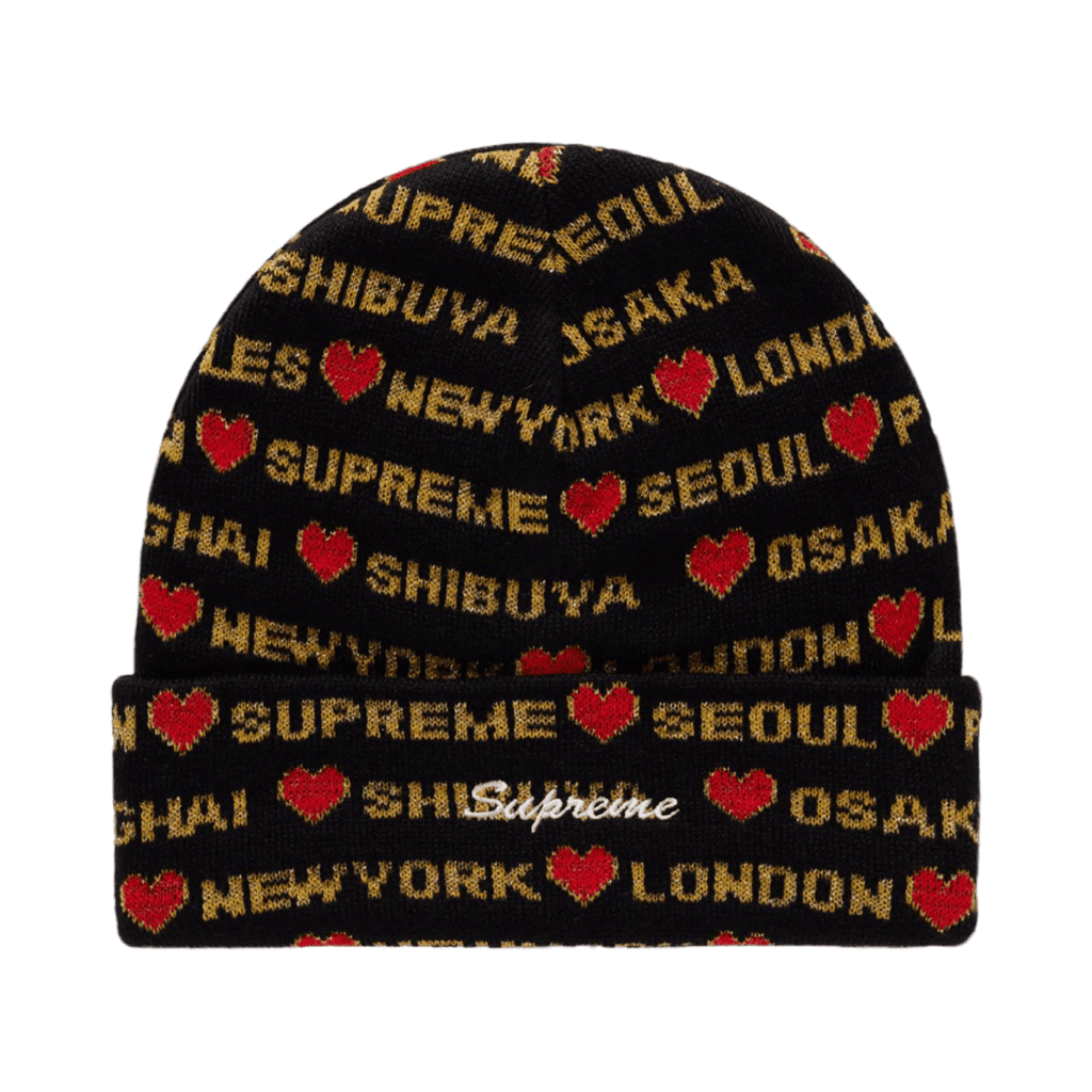 Supreme Hearts Beanie Black