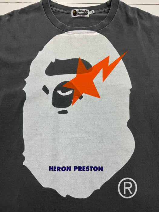 BAPE x Heron Preston Relaxed Fit Tee Washed Black (USED) | Vitnage Clothing Store Canada