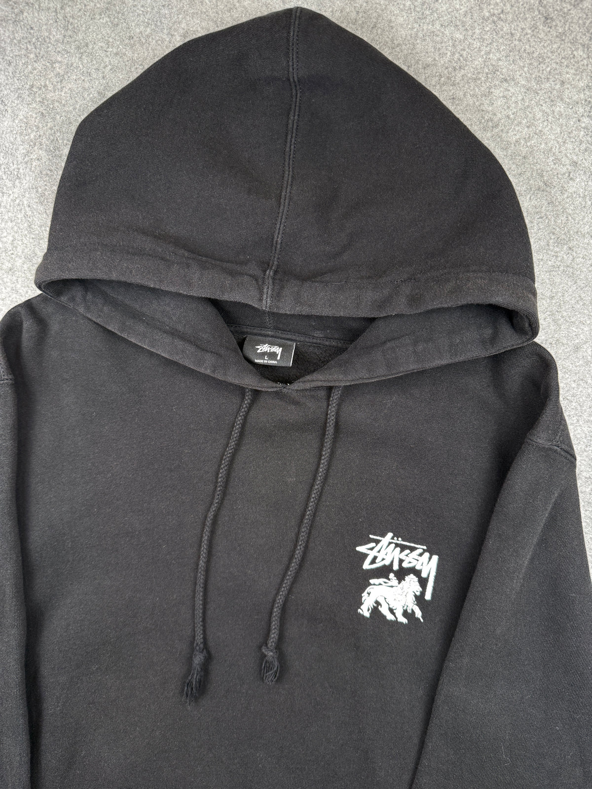 Stussy Stock Lion Hoodie Black (USED)