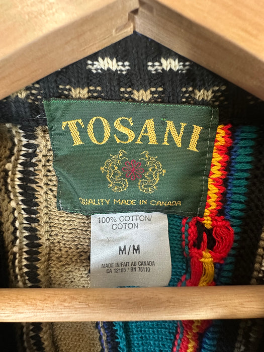 Vintage Tosani 3D Textured Knit Sweater Multi | Vitnage Clothing Store Canada