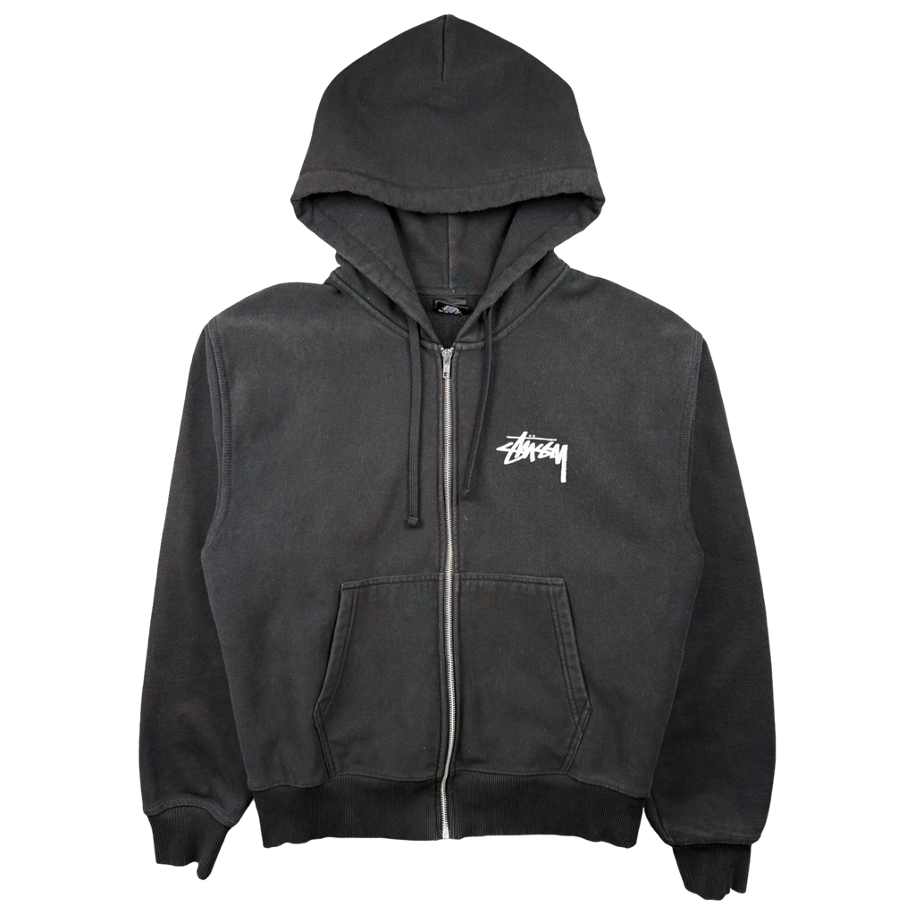 Stussy Club Crown Zip-Up Hoodie Black (USED)