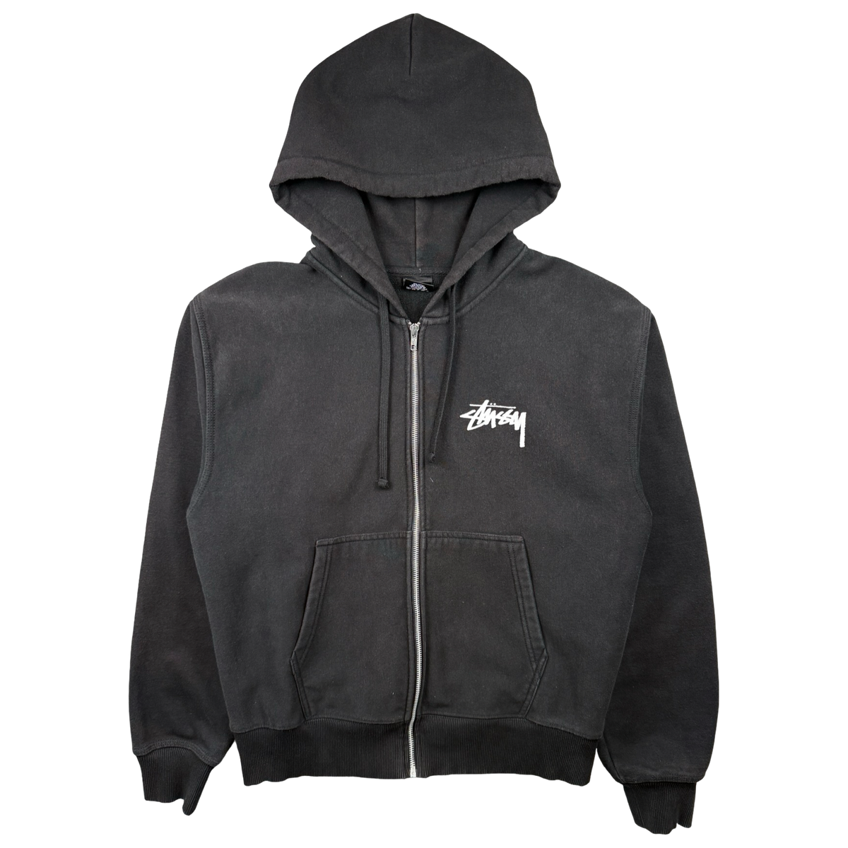 Stussy Club Crown Zip-Up Hoodie Black (USED)