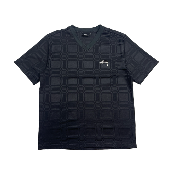 Stussy Plaid Soccer Jersey Black (USED) | Vitnage Clothing Store Canada