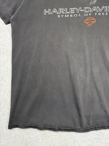 Vintage Harley Davidson Symbol Of Freedom Eagle Tee Black