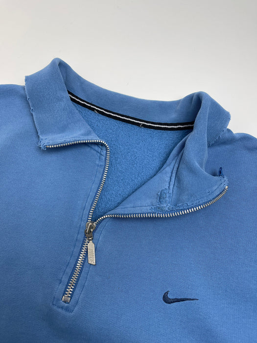 (L) Vintage 2000s Nike Quarter-Zip Sweatshirt Blue | Vitnage Clothing Store Canada