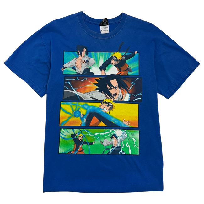 Vintage 2000’s Naruto Shippuden Fight Scene Tee Blue