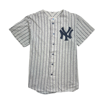 Vintage 90s New York Yankees Pinstripe Jersey White