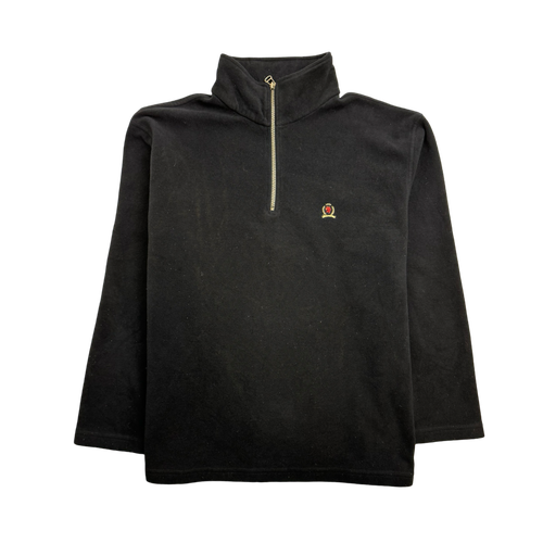 (L) Vintage Tommy Hilfiger Quarter Zip Fleece Black | Vintage Clothing Store Canada