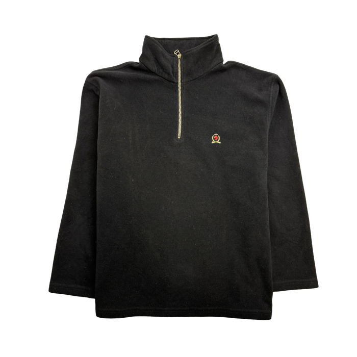 (L) Vintage Tommy Hilfiger Quarter Zip Fleece Black | Vitnage Clothing Store Canada