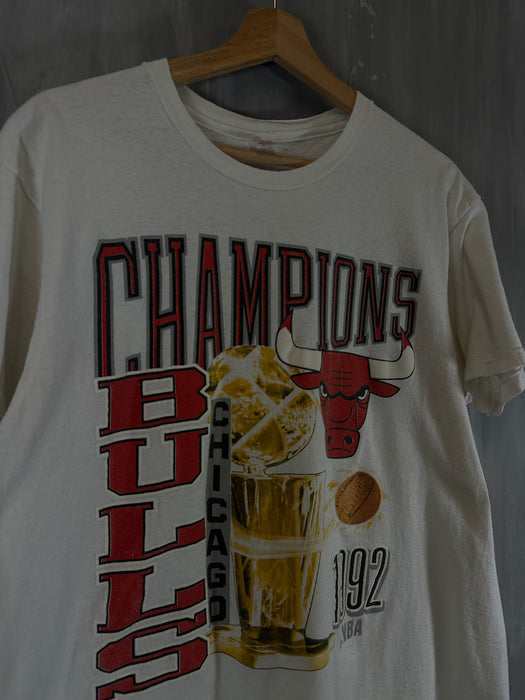 Vintage '92 Chicago Bulls Champions Tee White | Vitnage Clothing Store Canada