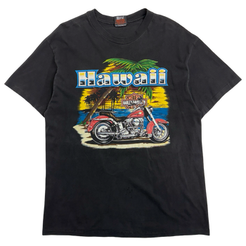 Vintage 1990s Harley Davidson Honolulu Hawaii Tee Black