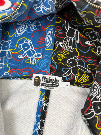 BAPE x Medicom Toy Bearbrick Shark Full Zip Up Sweater (USED)