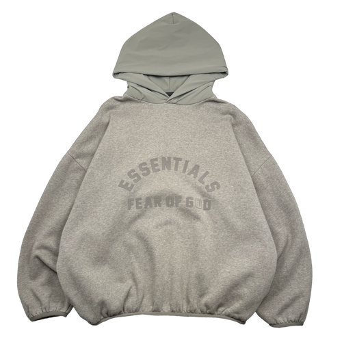 Fear Of God Essentials Nylon Fleece Hoodie Heather Grey/Dust (USED) | Vintage Clothing Store Canada