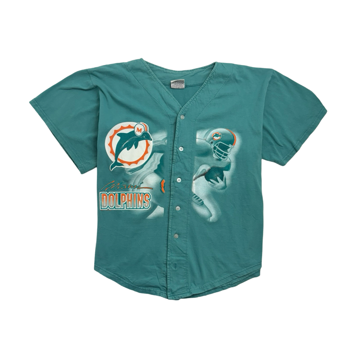 Vintage 90s Miami Dolphins Sports Jersey Aqua | Vitnage Clothing Store Canada