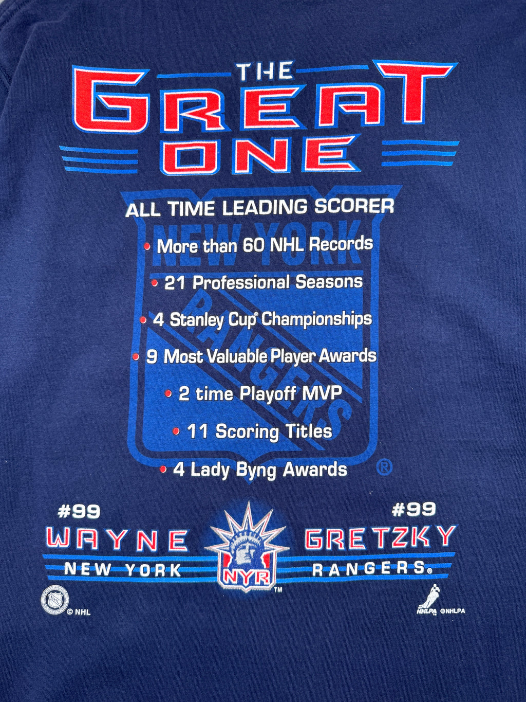 Vintage New York Rangers Wayne Gretzky Tee Navy