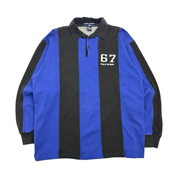 Vintage Polo Ralph Lauren Sport Rugby L/S Striped Black/Blue