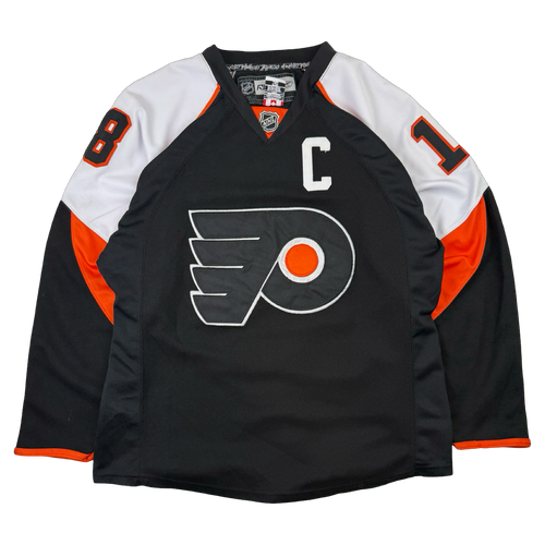 Vintage Philadelphia Flyers Mike Richards Hockey Jersey Black | Vintage Clothing Store Canada