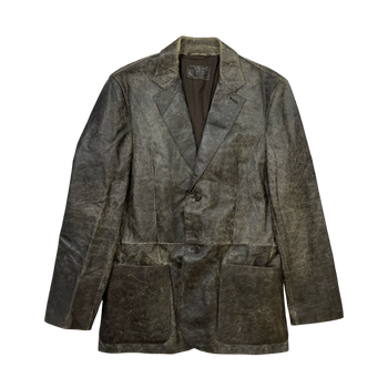 Prada Distressed Leather Blazer Jacket (USED)